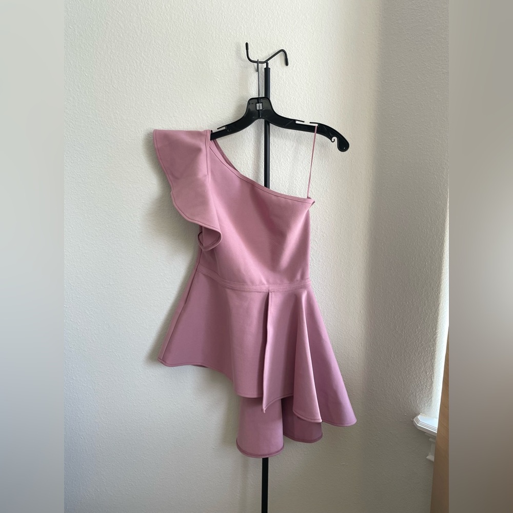 Asymmetrical Pink Mini Dress